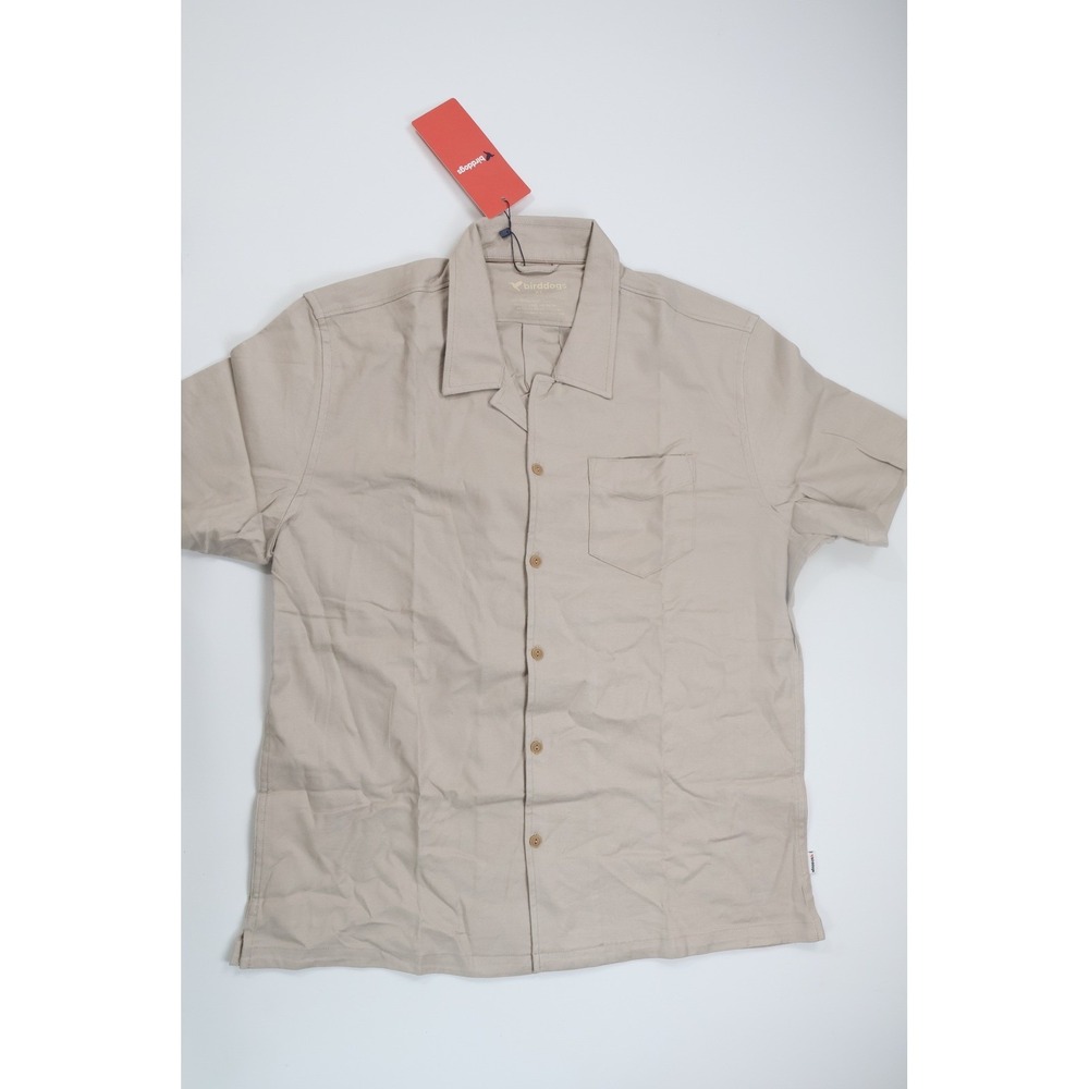 Birddogs Tech Linen Shirt XL Beige Rayon Linen Blend